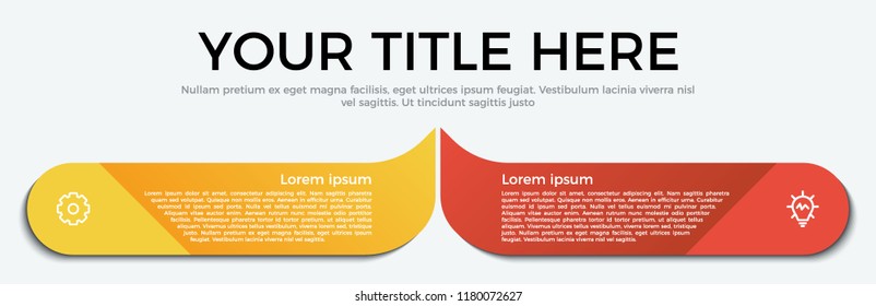 Vector template for business, presentation, workflow, web design, brochures, flyers, concept. Infographic element with 2 options, list, part, processes, or steps and icons.