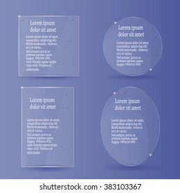 vector template for business text on transparent screen with drops