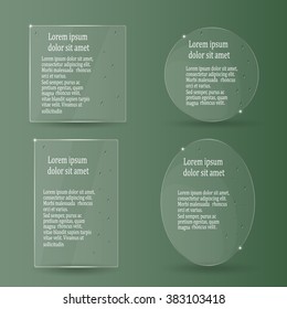 vector template for business text on transparent screen with drops