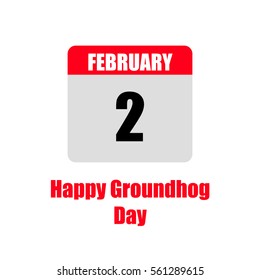 Vector template calendar for groundhog day. Element for design.