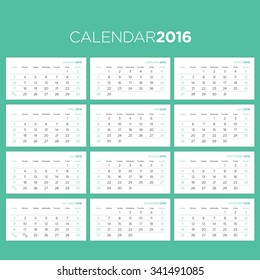 Vector Template for the Calendar Pages 2016 