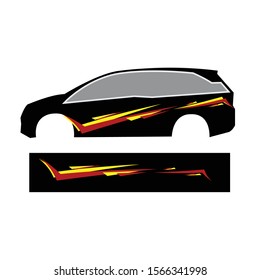 Vector template for car body sticker design


