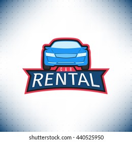 Vector template of car rental logo. Symbol of company rent a car.