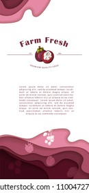 Vector template card design. Healthy food banner in paper style.