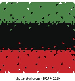 Vector. Template card with Juneteenth Freedom Day flag. Juneteenth symbol background. Concept design with triangle