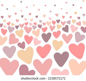 Vector template of card on the background of hearts. Illustration for Valentine's Day, lovers, prints, clothes, textiles, cards, banners, flyers, holidays, love