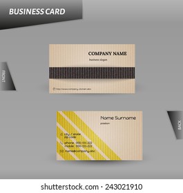 vector template of the cardboard business card, modern design