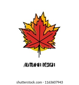 Vector template for cards, banners or flyers with maple leaves