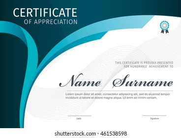 Vector template for certificate or diploma