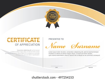 Vector template for certificate or diploma