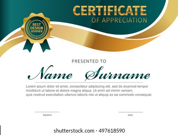 Vector template for certificate or diploma