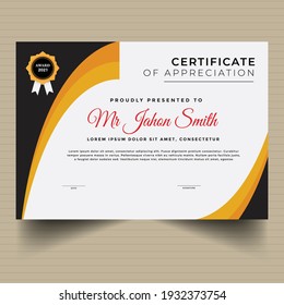 Vector template for certificate, modern diploma