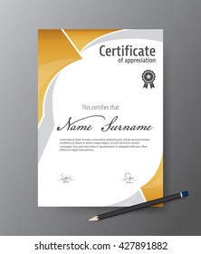 Vector template for certificate, modern diploma