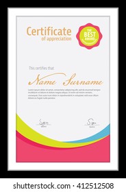 Vector template for certificate,colorful diploma