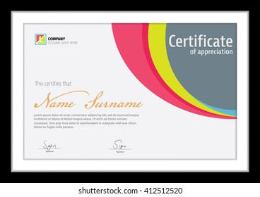 Vector template for certificate,colorful diploma