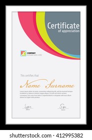 Vector template for certificate,colorful diploma