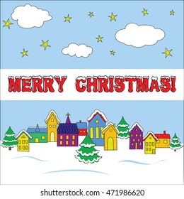 Vector template for Christmas cards, invitations, backgrounds and more with text. 