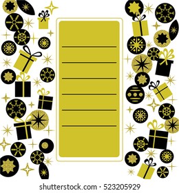 Vector template for Christmas cards, invitations, backgrounds and more with space for text.
