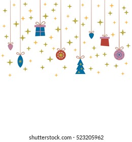 Vector template for Christmas cards, invitations, backgrounds and more with space for text.