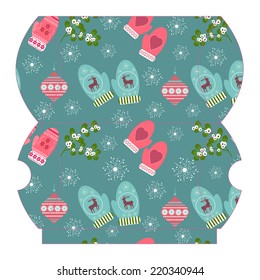 Vector template of christmas gift box 