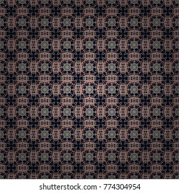 Vector template circle decorative. Vector illustration. Abstract seamless pattern polygonal and Mandala shape kaleidoscope geometry in green, gray and black colors.