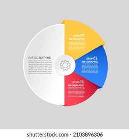 Vector template circle infographic. Business concept with 3 options and parts. Three steps . Three levels.
