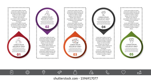 Vector template circle infographics. Business concept with 2 options and parts. Two steps for diagrams, flowchart, timeline