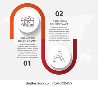 Vector template circle infographics. Business concept with 2 options and parts. Two steps for diagrams, flowchart, timeline. Path step by step