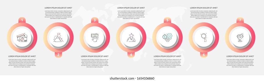 Vector template circle infographics. Business concept with 7 options and parts. Seven steps for content, flowchart, timeline, levels