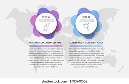 Vector template circle infographics. Business concept with 2 options and parts. Two steps for diagrams, flowchart, timeline. Abstract path step by step