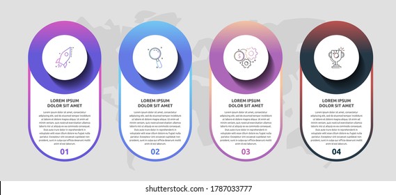 Vector template circle infographics. Business concept with 4 options and parts. Four steps for content, flowchart, timeline, levels