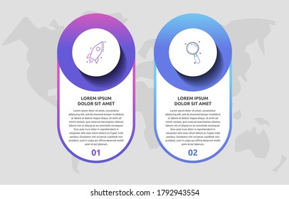 Vector template circle infographics. Business concept with 2 options and parts. Two steps for diagrams, flowchart, timeline