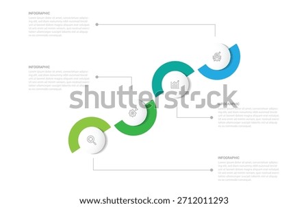 Vector template circle infographics. Business concept with 4 options and parts. Three steps for content, flowchart, timeline, levels