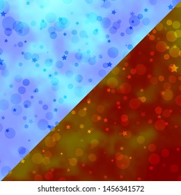 Vector template with circles, stars. Abstract design in gradient style with bubbles, stars. Texture for window blinds, curtains.