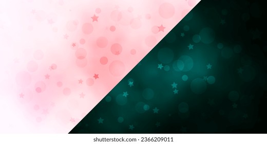 Vector template with circles, stars. Abstract illustration with colorful shapes of circles, stars. Design for textile, fabric, wallpapers.
