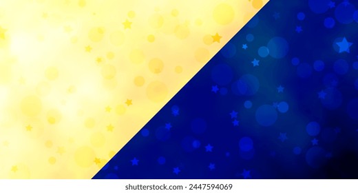 Vector template with circles, stars. Abstract design in gradient style with bubbles, stars. Design for wallpaper, fabric makers.