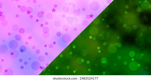 Vector template with circles, stars. Abstract illustration with colorful spots, stars. Design for wallpaper, fabric makers.