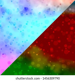 Vector template with circles, stars. Colorful illustration with gradient dots, stars. Design for textile, fabric, wallpapers.