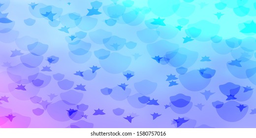Vector template with circles, stars. Colorful illustration with gradient dots, stars. Design for wallpaper, fabric makers.