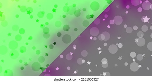 Vector template with circles, stars. Colorful disks, stars on simple gradient background. Texture for window blinds, curtains.