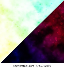 Vector template with circles, stars. Glitter abstract illustration with colorful drops, stars. Pattern for design of fabric, wallpapers.