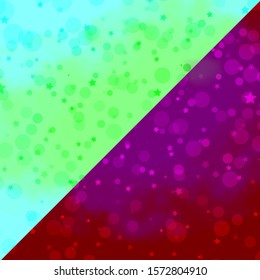 Vector template with circles, stars. Illustration with set of colorful abstract spheres, stars. Pattern for design of fabric, wallpapers.