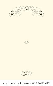 Vector template with classic floral ornaments or calligraphic vignette