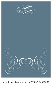 Plantilla vectorial con ornamentos florales clásicos o viñeta caligráfica