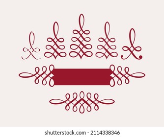 Vector template with classic floral ornaments or calligraphic vignette