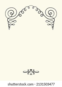Vector template with classic floral ornaments or calligraphic vignette