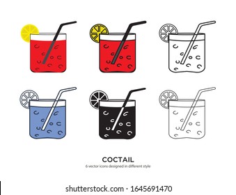 Vector template for cocktail design 