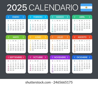 Vector Plantilla calendario 2025