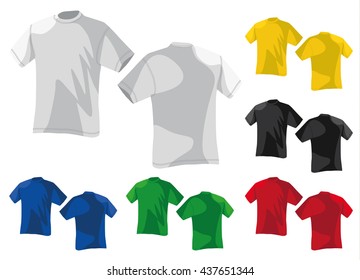 Vector template of color man's t-shorts for logo, print and branding