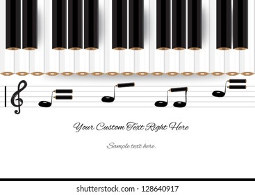 Vector Template: Color Pencil Piano Template